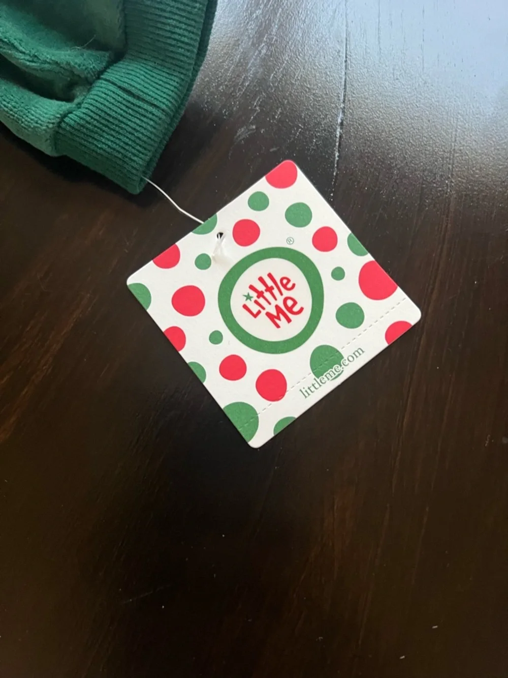 New - Little Me Green Santa My First Christmas Baby Matching Set